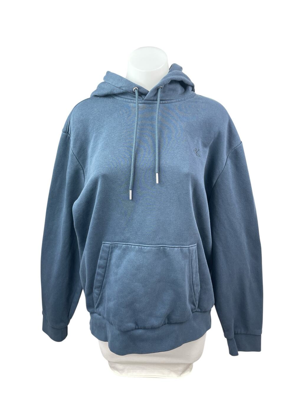Calvin Klein Jeans Womens Blue Fleece Hoodie Hooded Pocket Sweatshirt Top Size L